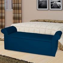 Recamier Baú Viena Casal 140 Cm Suede Azul Marinho Recamier Baú Viena Casal 140 Cm Suede Azul Marinho