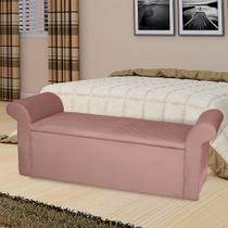 Recamier Baú Viena Casal 140 Cm Suede Rose