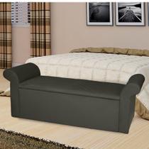 Recamier Baú Viena Queen 160 Cm Suede Cinza Recamier Baú Viena Queen 160 Cm Suede Cinza