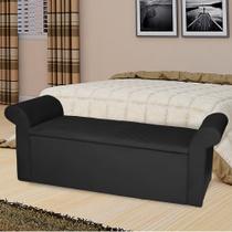 Recamier Baú Viena Queen 160 Cm Suede Preto Recamier Baú Viena Queen 160 Cm Suede Preto