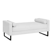 Recamier Berlim Base Metal 1,20m material sintético Branco - Inova Decorações Recamier Berlim Base Metal 1,20m material sintético Branco - Inova Decorações