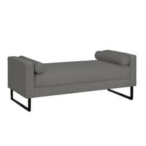 Recamier Berlim Base Metal 1,20m material sintético Grafite - Inova Decorações