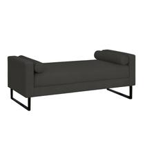 Recamier Berlim Base Metal 1,20m material sintético Preto- Inova Decorações
