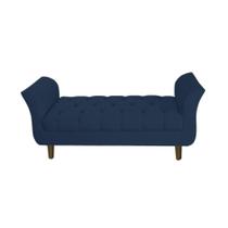 Recamier Calçadeira 02 Lugares Capitonê 150cm Grécia Corano Azul Marinho - INCASA DECOR