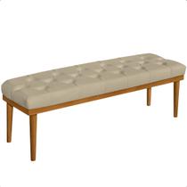 Recamier Calçadeira Apolo Veludo Bege Solteiro 1,00m Base Madeira Pés Palito