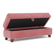 Recamier Calçadeira Bali 120cm Suede Rose - Inova Decorações