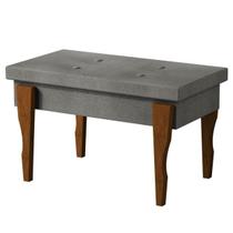 Recamier Calçadeira Banco Puff Captonê Pés Madeira 0,80 Espanha