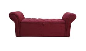 Recamier Calçadeira Báu 1,98 p/ Quarto - Suede Bordô