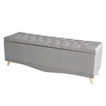 Recamier Calçadeira Baú Barcelona Casal 140 cm Botão Encapados Pés Palito Suede Prata Do Lar Móveis Recamier Calçadeira Baú Barcelona Casal 140 cm Botão Encapados Pés Palito Suede Prata Do Lar Móveis