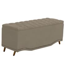 Recamier Calçadeira Baú Belize Casal Queen 160cm Veludo Cappuccino - Montanaris Decor
