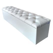 Recamier Calçadeira Bau Capitone Bege Casal 140 X 37 X 50