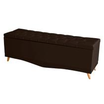 Recamier Calçadeira Baú Casal King Decorativa Barcelona 195 cm Suede Marrom Dimazza Móveis