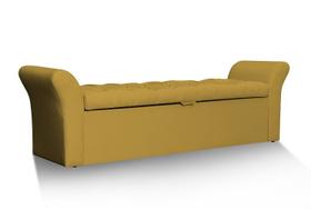 Recamier Calçadeira Baú Egeo 120x51 cm Suede Amarelo - MeuLar Decorações