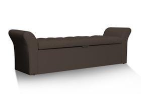 Recamier Calçadeira Baú Egeo Cama King 193x51 cm Suede Marrom - MeuLar Decorações