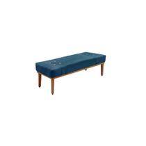 Recamier Calçadeira Decorativo Gênova 0,90 cm Veludo Azul - Montanaris Decor