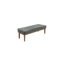 Recamier Calçadeira Decorativo Gênova 0,90 cm Veludo Cinza - Montanaris Decor