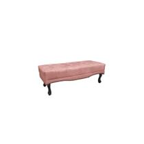 Recamier Calçadeira Decorativo Vicenza 1,40 cm Veludo Rosa - Montanaris Decor