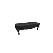 Recamier Calçadeira Decorativo Vicenza 90 cm Veludo Preto - Montanaris Decor