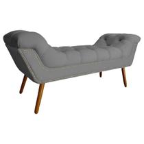 Recamier Calçadeira Estofado Sienna Casal 140 Cm Suede Cinza Recamier Calçadeira Estofado Sienna Casal 140 Cm Suede Cinza