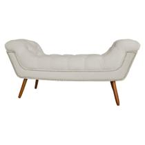 Recamier Calçadeira Estofado Sienna Solteiro 90 Cm Corano Bege - LM DECOR