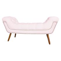 Recamier Calçadeira Estofado Sienna Solteiro 90 Cm Corano Rosa Bebe - DL DECOR