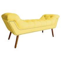 Recamier Calçadeira Estofado Sienna Solteiro 90 Cm Suede Amarelo - LM DECOR