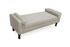 Recamier Calçadeira Fênix Baú Estofado Quarto Queen 160cm Suede Bege - LM DECOR
