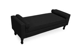 Recamier Calçadeira Fênix Baú Estofado Quarto Solteiro 100cm Suede Preto - LM DECOR