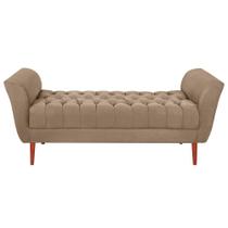 Recamier Calçadeira Grécia 140CM Casal Poliéster MDF Capuccino SMF Decor