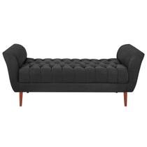 Recamier / Calçadeira Grécia 140cm SMF Decor Cor:Preto
