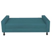 Recamier Calçadeira Sofá Dona 1,00 cm Solteiro Baú Quarto Sala Suede Azul Turquesa -Damaffê Móveis Recamier Calçadeira Sofá Dona 1,00 cm Solteiro Baú Quarto Sala Suede Azul Turquesa -Damaffê Móveis