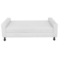 Recamier Calçadeira Sofá Dona 1,40 cm Casal Baú Quarto Sala material sintético Branco -Damaffê Móveis