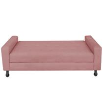Recamier Calçadeira Sofá Mel 1,40 cm Casal Baú Quarto Sala material sintético Rose -Damaffê Móveis