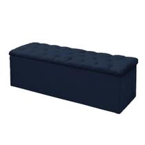 Recamier Calçadeira Solteiro 90cm Sofia Veludo Azul Marinho - Montanaris Decor