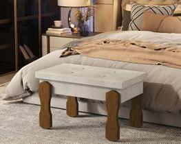 Recamier Captone Madri Pés de Madeira 0,70 Cor Bege - Comprar Moveis em Casa