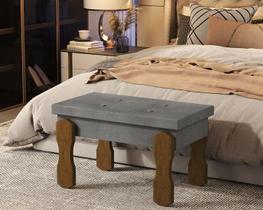 Recamier Captone Madri Pés de Madeira 0,70 Cor Cinza - Comprar Moveis em Casa