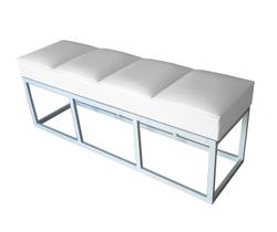 Recamier Casal Branco Base De Metal Cinza Square Módena