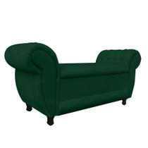 Recamier com Baú Grécia Namoradeira Calçadeira Suede Verde - D'Rossi