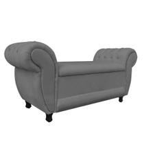 Recamier com Baú Grécia Suede Grafite