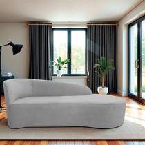 Recamier Curvo Orgânico 140cm 2 Lugares Lado Direito para Sala de Estar em Linho Paris Recamier Curvo Orgânico 140cm 2 Lugares Lado Direito para Sala de Estar em Linho Paris