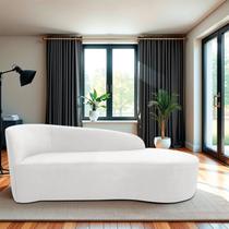 Recamier Curvo Orgânico 140cm 2 Lugares Lado Direito para Sala Estar Bouclé Paris