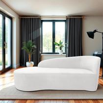 Recamier Curvo Orgânico 140cm 2 Lugares Lado Esquerdo para Sala de Estar Bouclé Paris