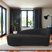 Recamier Curvo Orgânico 140cm 2 Lugares Lado Esquerdo para Sala de Estar Bouclé Paris Preto Recamier Curvo Orgânico 140cm 2 Lugares Lado Esquerdo para Sala de Estar Bouclé Paris Preto