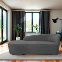 Recamier Curvo Orgânico 160cm 2 Lugares Lado Esquerdo para Sala de Estar Linho Paris