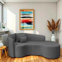 Recamier Curvo Orgânico 180cm 3 Lugares Lado Direito para Sala de Estar Linho Londres