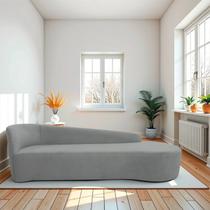 Recamier Curvo Orgânico 180cm 3 Lugares Lado Direito para Sala Estar Bouclé Paris