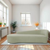 Recamier Curvo Orgânico 180cm 3 Lugares Lado Esquerdo para Sala de Estar Bouclé Paris