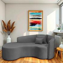 Recamier Curvo Orgânico 180cm 3 Lugares Lado Esquerdo para Sala de Estar Linho Londres Recamier Curvo Orgânico 180cm 3 Lugares Lado Esquerdo para Sala de Estar Linho Londres