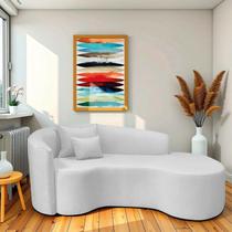 Recamier Curvo Orgânico 200cm 3 Lugares Lado Direito para Sala de Estar Bouclé Londres