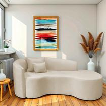 Recamier Curvo Orgânico 200cm 3 Lugares Lado Direito para Sala de Estar Linho Londres Recamier Curvo Orgânico 200cm 3 Lugares Lado Direito para Sala de Estar Linho Londres